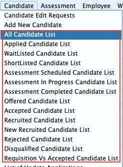 Candidate List Page